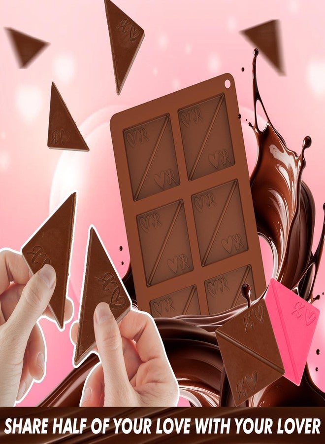 Koluti 6-Cavities Square Chocolate Silicone Mold, DIY Couple Chocolates for Intimacy, Love Shared Candy Cube Mould, Birthday & Valentine's Memorial Day Lover Gift - Image 2
