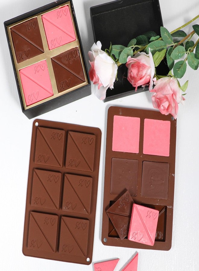 Koluti 6-Cavities Square Chocolate Silicone Mold, DIY Couple Chocolates for Intimacy, Love Shared Candy Cube Mould, Birthday & Valentine's Memorial Day Lover Gift - Image 4