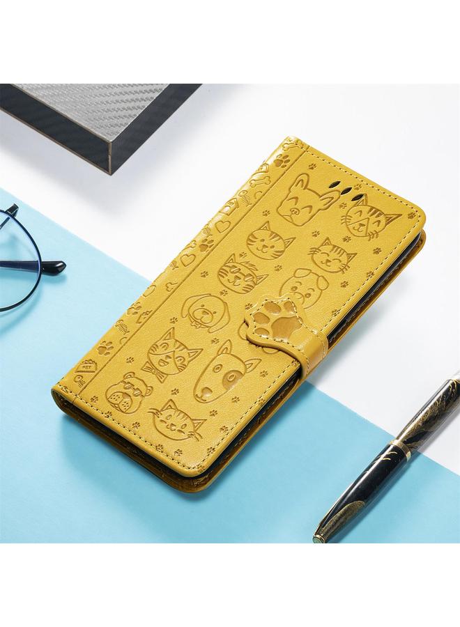 S-TOP Case For Samsung Galaxy S25 Edge 5G Cat and Dog Embossed Leather Phone Case - Image 5
