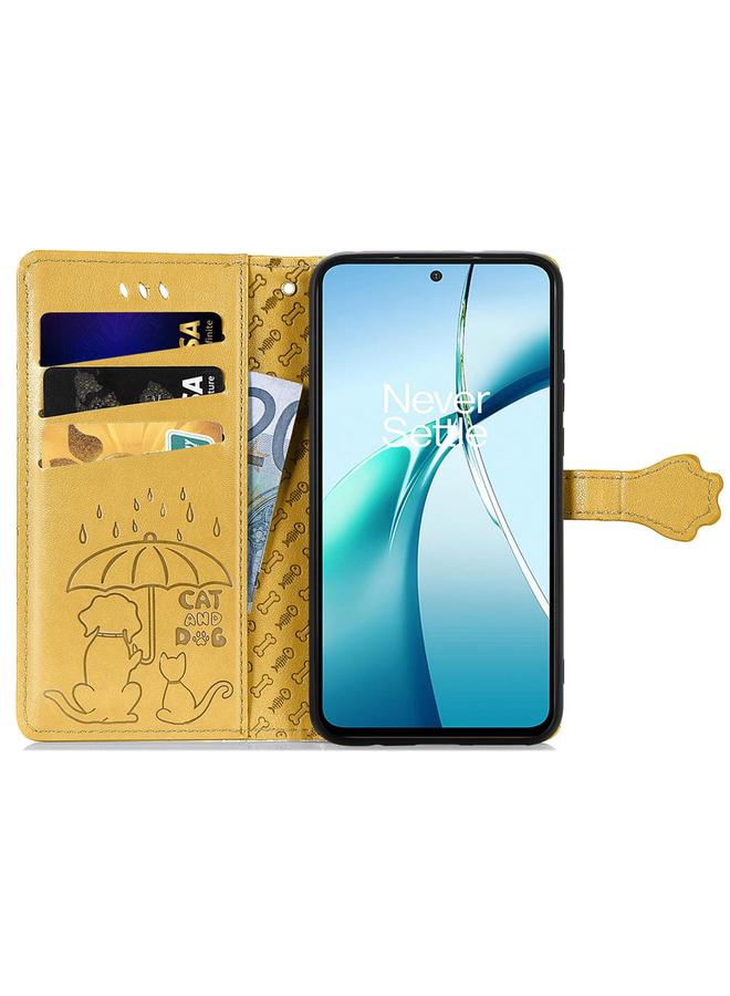 S-TOP Case For Samsung Galaxy S25 Edge 5G Cat and Dog Embossed Leather Phone Case - Image 3