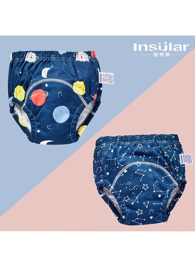 انسولار سروال تدريب قطني من قطعتين للأطفال، مقاس كبير، من 11 إلى 14 كجم، 6 طبقات، ملابس داخلية قابلة للتهوية والغسل، سروال قابل للسحب، تدريب على استخدام الحمام، تدريب الطفل، مانع للتسرب، ماص، للأطفال الصغار - Image 1