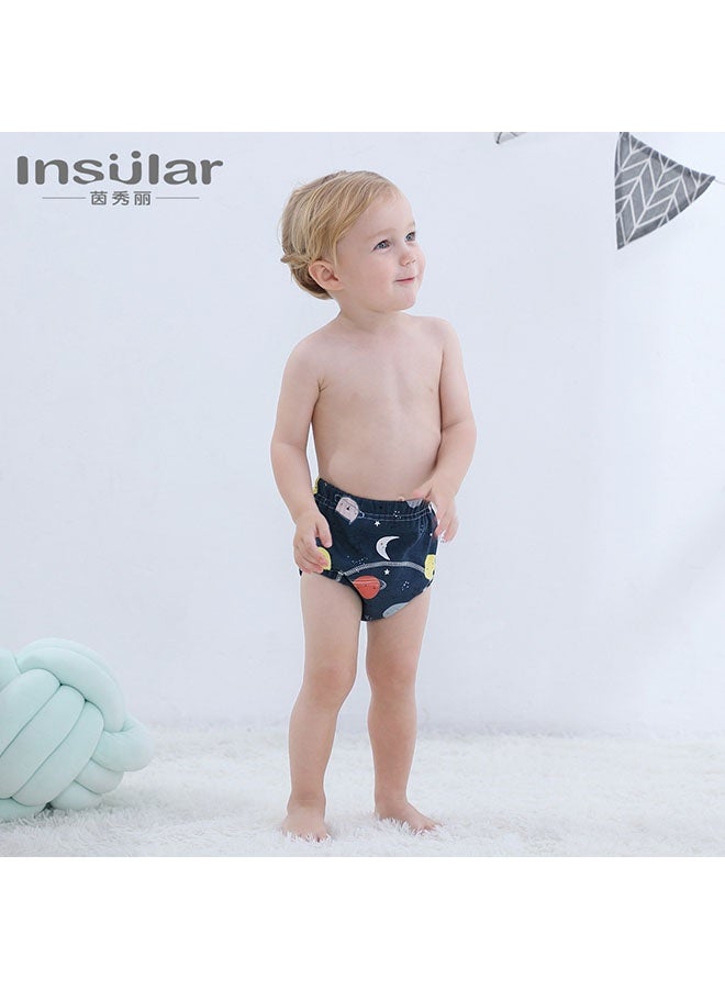 انسولار سروال تدريب قطني من قطعتين للأطفال، مقاس كبير، من 11 إلى 14 كجم، 6 طبقات، ملابس داخلية قابلة للتهوية والغسل، سروال قابل للسحب، تدريب على استخدام الحمام، تدريب الطفل، مانع للتسرب، ماص، للأطفال الصغار - Image 2