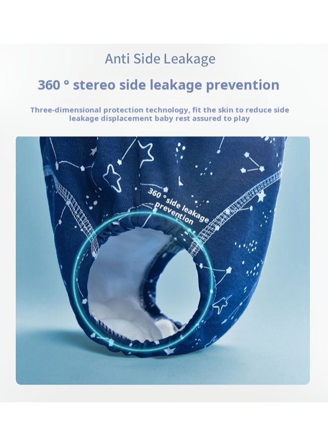 انسولار سروال تدريب قطني من قطعتين للأطفال، مقاس كبير، من 11 إلى 14 كجم، 6 طبقات، ملابس داخلية قابلة للتهوية والغسل، سروال قابل للسحب، تدريب على استخدام الحمام، تدريب الطفل، مانع للتسرب، ماص، للأطفال الصغار - Image 5