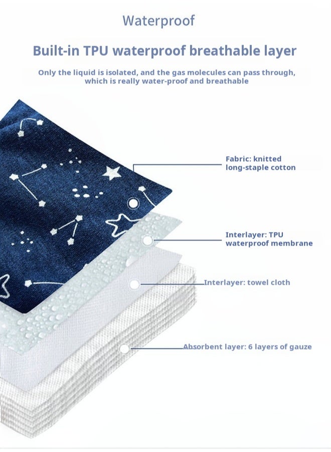 انسولار سروال تدريب قطني من قطعتين للأطفال، مقاس كبير، من 11 إلى 14 كجم، 6 طبقات، ملابس داخلية قابلة للتهوية والغسل، سروال قابل للسحب، تدريب على استخدام الحمام، تدريب الطفل، مانع للتسرب، ماص، للأطفال الصغار - Image 3
