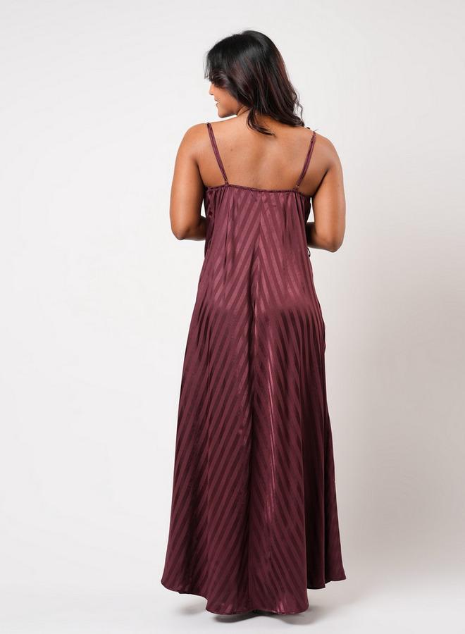 Aadaraya Sleeveless Striped Maxi Night Gown - Image 3