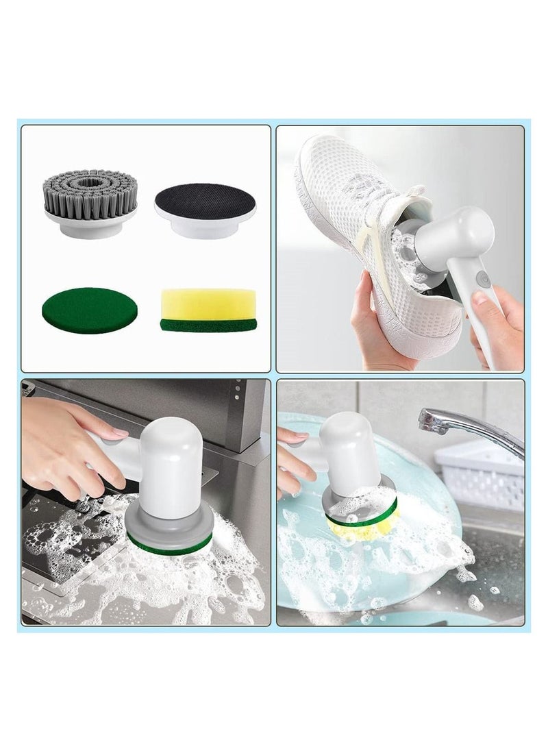 DMG TECH Cordless Electric Spin Scrubber, Cleaning Brush for Bathroom, 2 Rotating Speeds, 4 Replaceable Brush Heads, Portable Handheld Scrubber for Cleaning  - Image 3