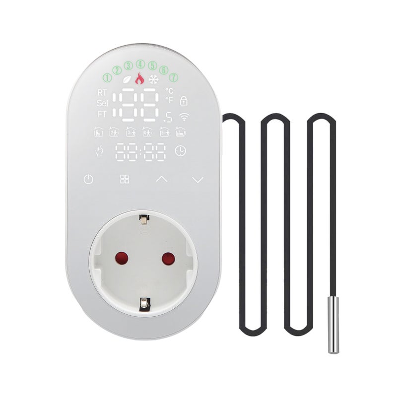 مدرس حرارة ذكي لـ Wifi 120×62 مم - وضعين للتسخين والتبريد - مدرس حرارة بشاشة LED بأربعة أنواع قابلة للتعديل للأمنيات الذكية والمراكز التجارية والأماكن الصناعية - Image 1