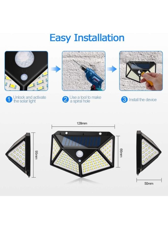 Generic 4 Pcs Solar Lights Outdoor,270° Solar Motion Sensor Outdoor Lights，Waterproof Solar Fence Security Lights，for Backyard Garden Fence Patio Front Door，White Light  - Image 3
