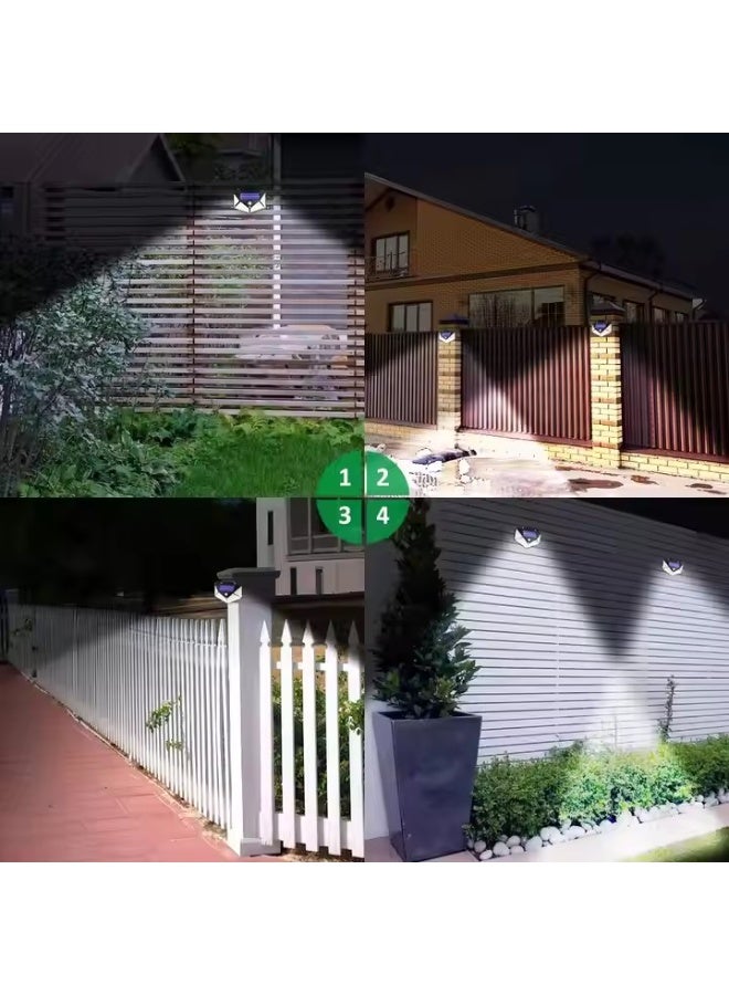 Generic 4 Pcs Solar Lights Outdoor,270° Solar Motion Sensor Outdoor Lights，Waterproof Solar Fence Security Lights，for Backyard Garden Fence Patio Front Door，White Light  - Image 4