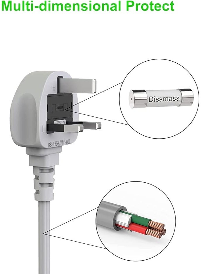 توصيلة كهربائية orinted  بثلاثة منافذ قوية ومتينة 2500وات  مع مدخل usb وbd طول 3 متر - Image 3