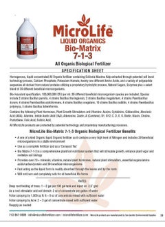 microlife Bio-Matrix (7-1-3) Professional Grade Liquid Organic Biological Fertilizer, 1 Quart  - Image 3