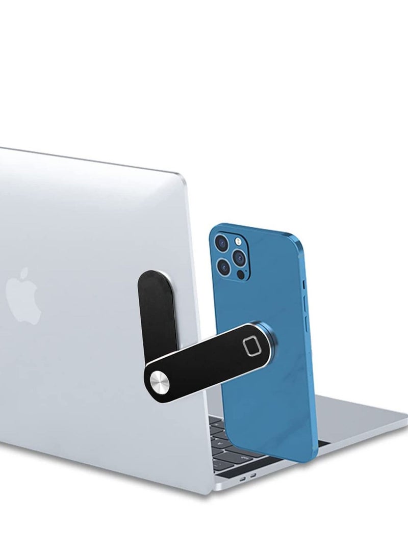 KASTWAVE حامل هاتف لابتوب أسود مغناطيسي قابل للتعديل لدفتر الملاحظات مع مشبك جانبي نحيف وقابل للطي حامل شاشة كمبيوتر مكتبي مغناطيسي عالمي لتوسيع الشاشة لعمل المكتب - Image 1