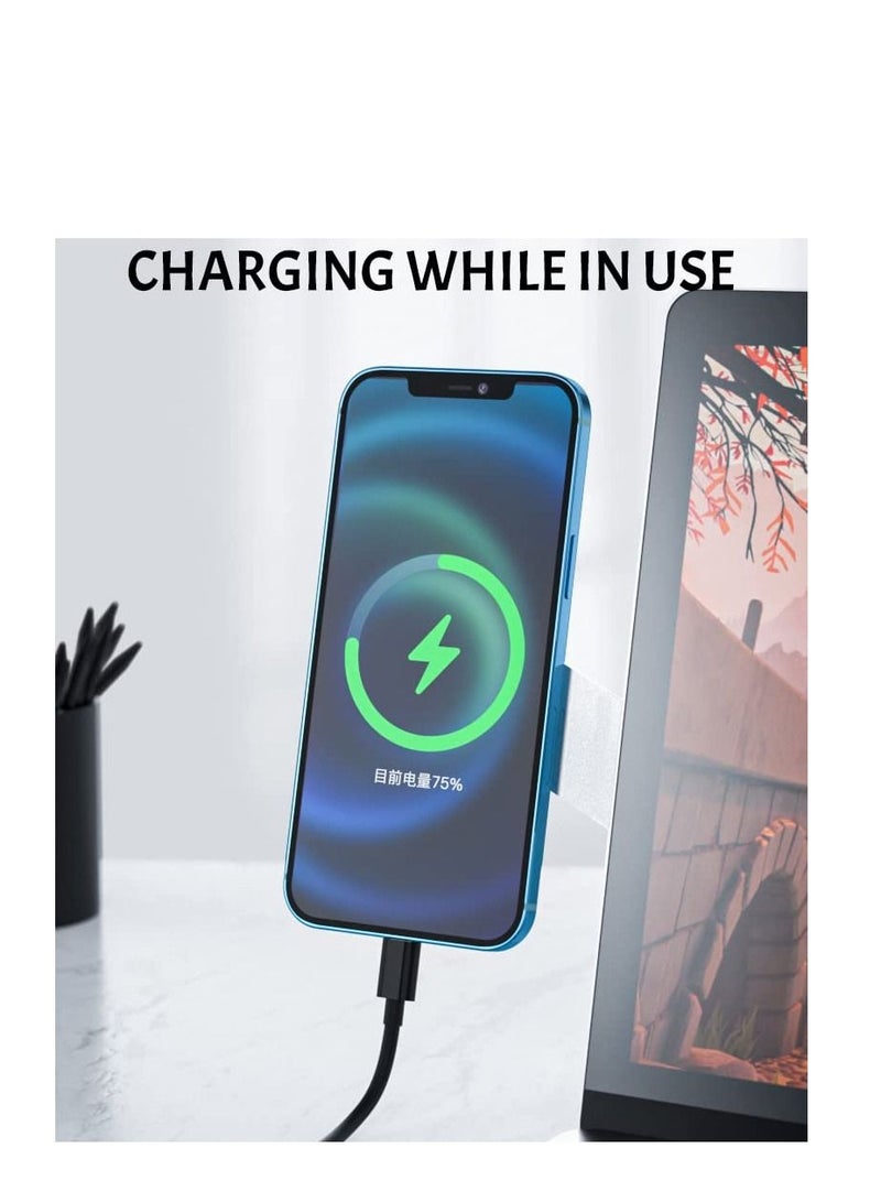 KASTWAVE حامل هاتف لابتوب أسود مغناطيسي قابل للتعديل لدفتر الملاحظات مع مشبك جانبي نحيف وقابل للطي حامل شاشة كمبيوتر مكتبي مغناطيسي عالمي لتوسيع الشاشة لعمل المكتب - Image 3