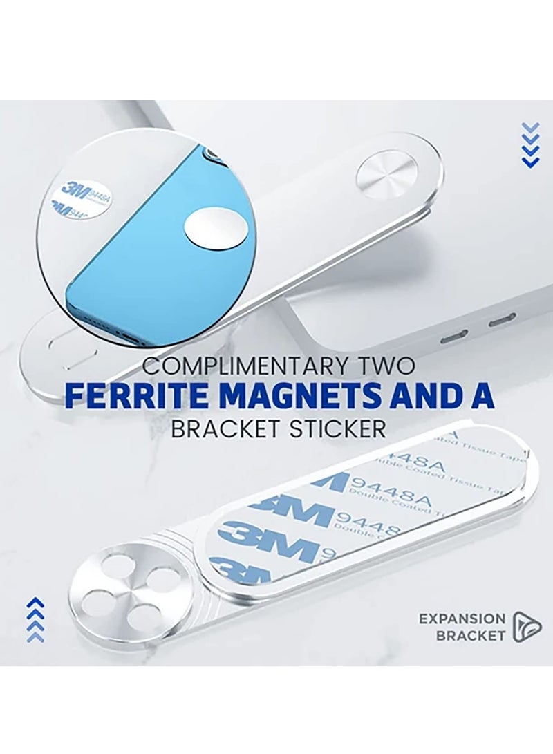 KASTWAVE حامل هاتف لابتوب أسود مغناطيسي قابل للتعديل لدفتر الملاحظات مع مشبك جانبي نحيف وقابل للطي حامل شاشة كمبيوتر مكتبي مغناطيسي عالمي لتوسيع الشاشة لعمل المكتب - Image 4