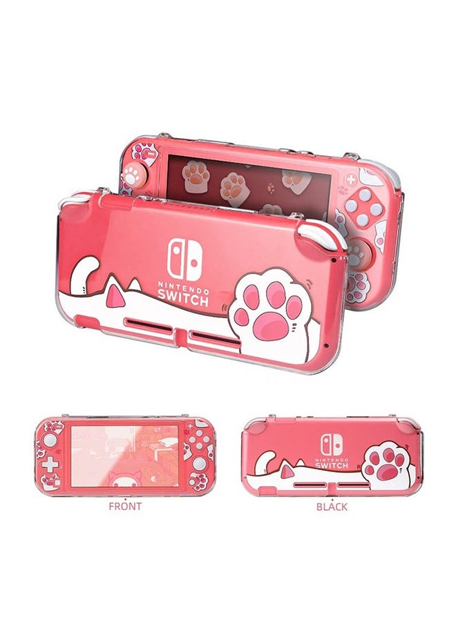 Organizer Protective Case for Switch Lite Clear Hard PC Cover Split Design Shockproof Anti Scratch Shell Accessories and Joycon Controller Cute Pink Cat Paw  - Image 4