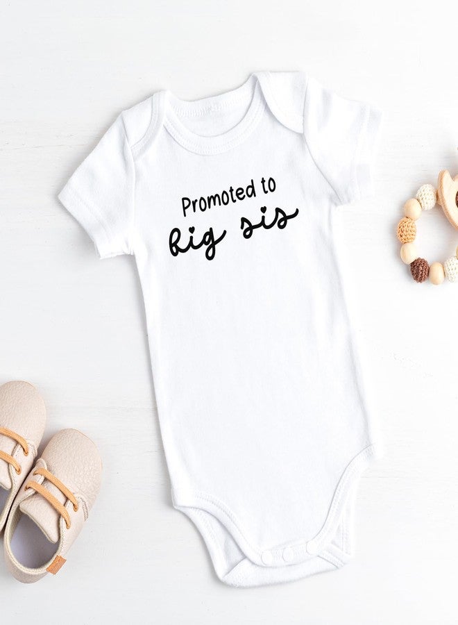 Printique Organic Cotton Baby Onesie Promoted To Big Sister” Pregnancy Announcement Infant Bodysuit, Unisex Baby Clothes,Snap Closure (9-12 Months - Image 4