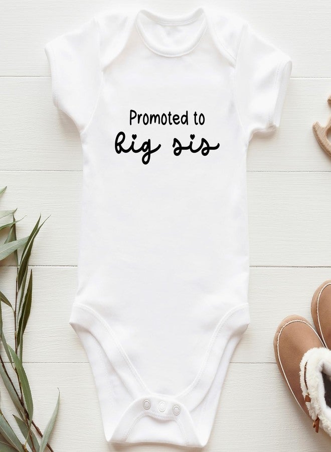 Printique Organic Cotton Baby Onesie Promoted To Big Sister” Pregnancy Announcement Infant Bodysuit, Unisex Baby Clothes,Snap Closure (9-12 Months - Image 3