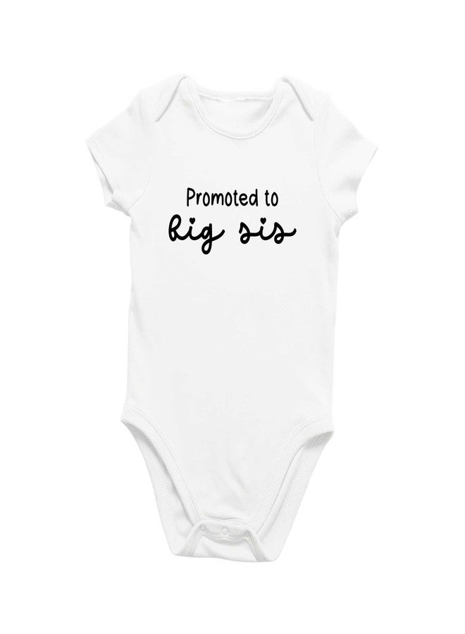 Printique Organic Cotton Baby Onesie Promoted To Big Sister” Pregnancy Announcement Infant Bodysuit, Unisex Baby Clothes,Snap Closure (9-12 Months - Image 1