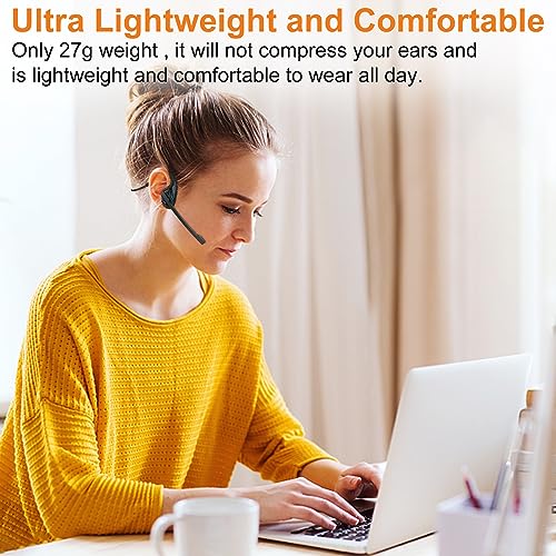 Golvery Latest Bluetooth 5.3 Headset w/DSP Noise Canceling Boom Microphone & Mute for Cellphone, Lightweight Comfort Open Ear Wireless Headphones for PC Laptop Office Meeting Home Working, 10H - Image 4