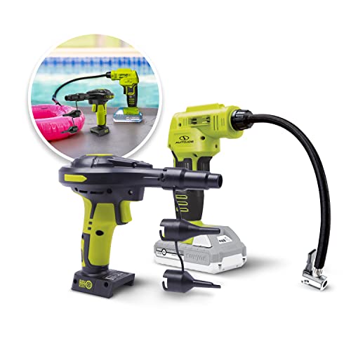 Sun Joe 24V-AJC-AJV-LTE 24V IONMAX High Volume Inflator & Portable Air Compressor Kit, w/ 2.0-Ah Battery + Charger, Storage Bag, 3 Inflation Adapters, and Nozzle Pin Attachments - Image 1