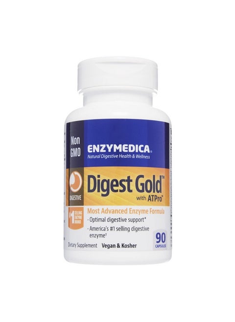 Digest Gold + Atpro Maximum Strength Enzyme Formula Prevents Bloating And Gas 14 Key Enzymes Including Amylase Protease Lipase And Lactase 90 Capsules