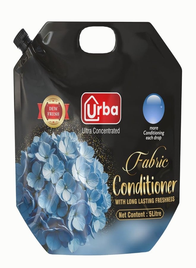 Urba Ultra Concentrated Fabric Conditioner (Fabric Softener), 5 Litre, DEW FRESH, Long Lasting Freshness, After Wash Fabric Conditioner, Super Saver Pack - Image 1