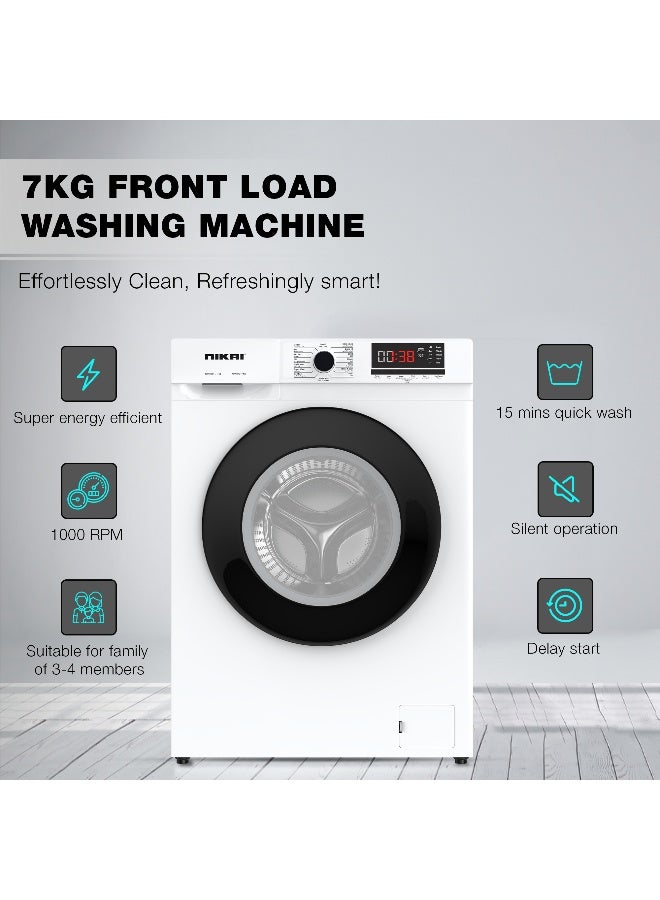 NIKAI ثلاجة نيكاي 280 لتر ذات بابين علوية NRF280DN5S1 (رمادي داكن) + غسالة تحميل أمامي 7 كجم 16 برنامج NWM701FN9 (أبيض) حزمة الأجهزة المنزلية النهائية | غاز R600A، تبريد صامت، 16 برنامج، غسيل بالبخار، 1000 دورة في الدقيقة - Image 5