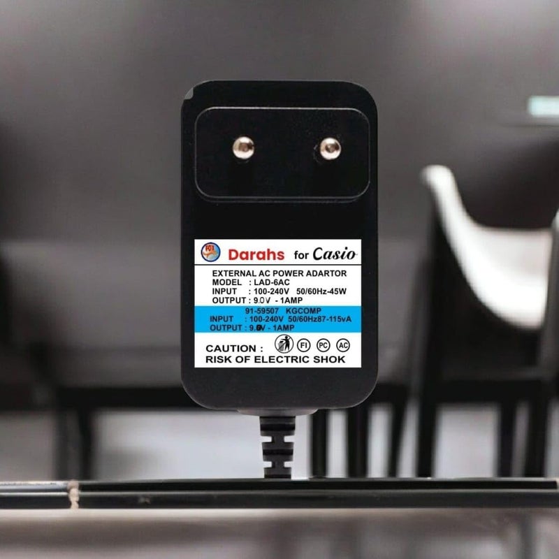 Foxmicro مزود طاقة 9.5 فولت لآلات كاسيو CTK-2550 و CTK-3500 و CT-S200RD و CT-S200WE – شاحن بديل لمحول AC/DC – أداء آمن وطويل الأمد - Image 1