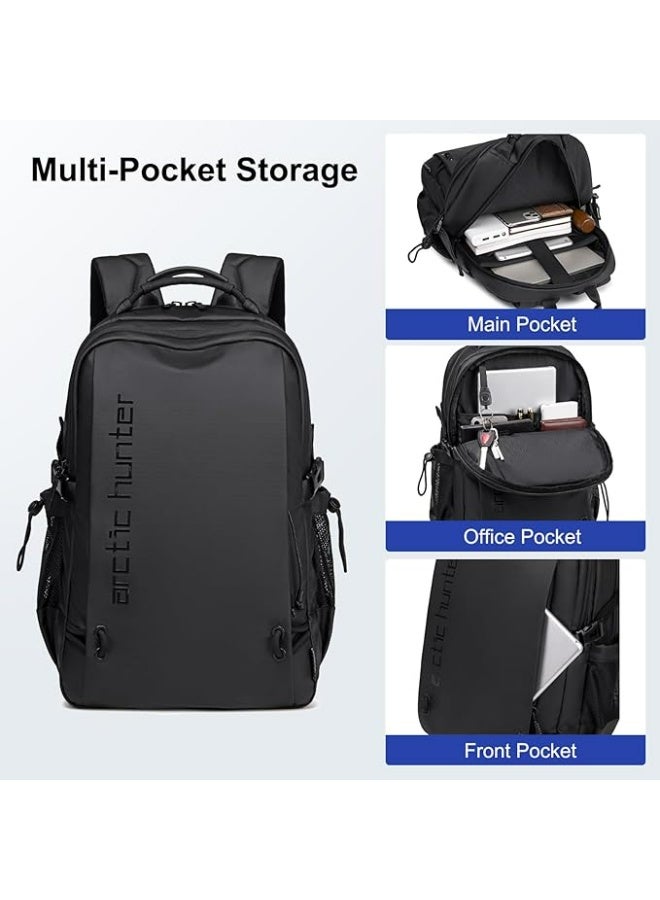 أركتيك هانتر حقيبة ظهر Arctic Hunter للكمبيوتر المحمول للرجال والنساء بسعة 25 لترًا، خفيفة الوزن ومقاومة للماء، متوسطة الحجم، حقيبة ظهر كاجوال مقاس 15.6 بوصة، حقيبة كمبيوتر محمول بخمسة جيوب، أنيقة للمكتب والجامعة - Image 2