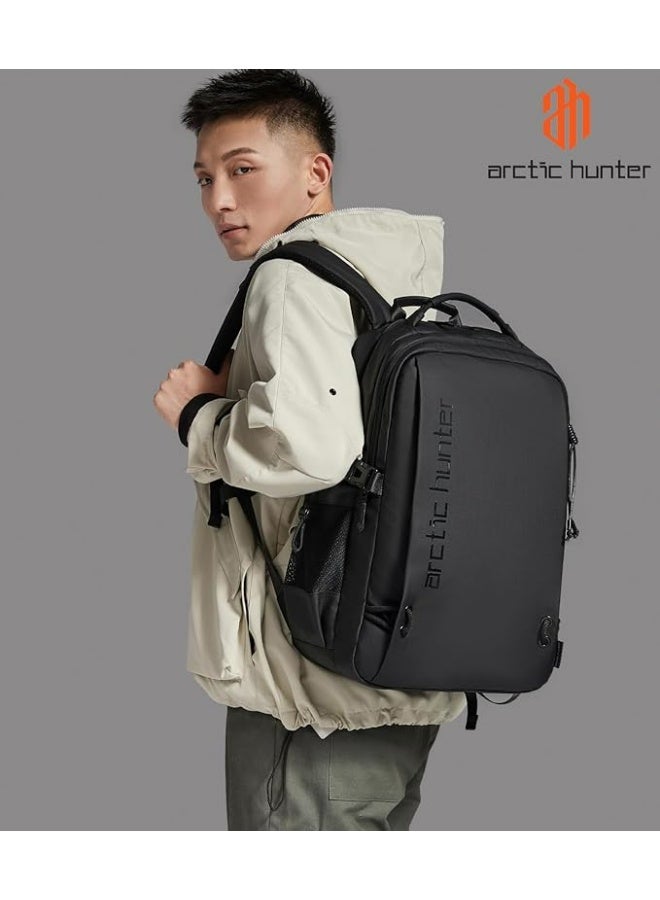 أركتيك هانتر حقيبة ظهر Arctic Hunter للكمبيوتر المحمول للرجال والنساء بسعة 25 لترًا، خفيفة الوزن ومقاومة للماء، متوسطة الحجم، حقيبة ظهر كاجوال مقاس 15.6 بوصة، حقيبة كمبيوتر محمول بخمسة جيوب، أنيقة للمكتب والجامعة - Image 3
