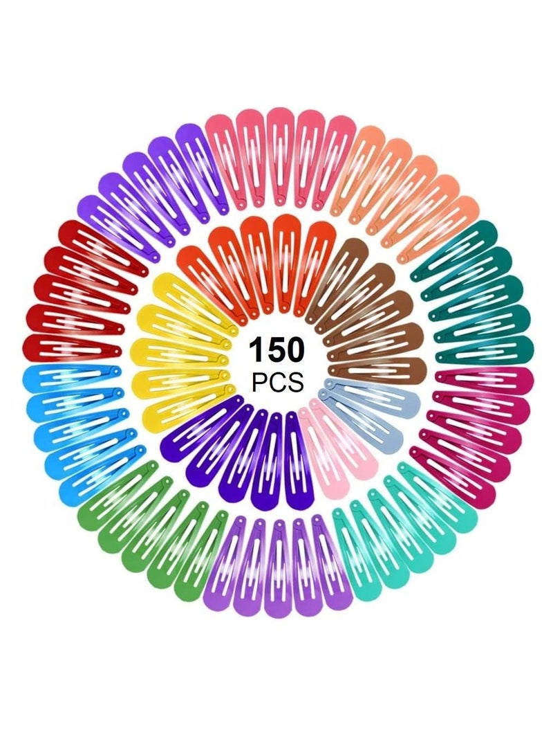 MARGOUN 150Pcs Snap Hair Clip Metal Non Slip Multicolor Hair Barrette Girls Women Hair Accessories - Image 1