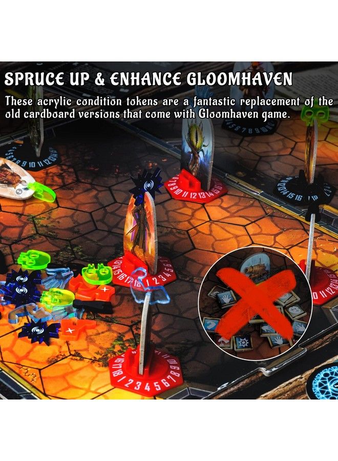 CZYY Condition Tokens Set Of 60 Acrylic Status Effects Markers Game Accessories For Gloomhaven Forgotten Circles And Jaws Of The Lion - Image 3