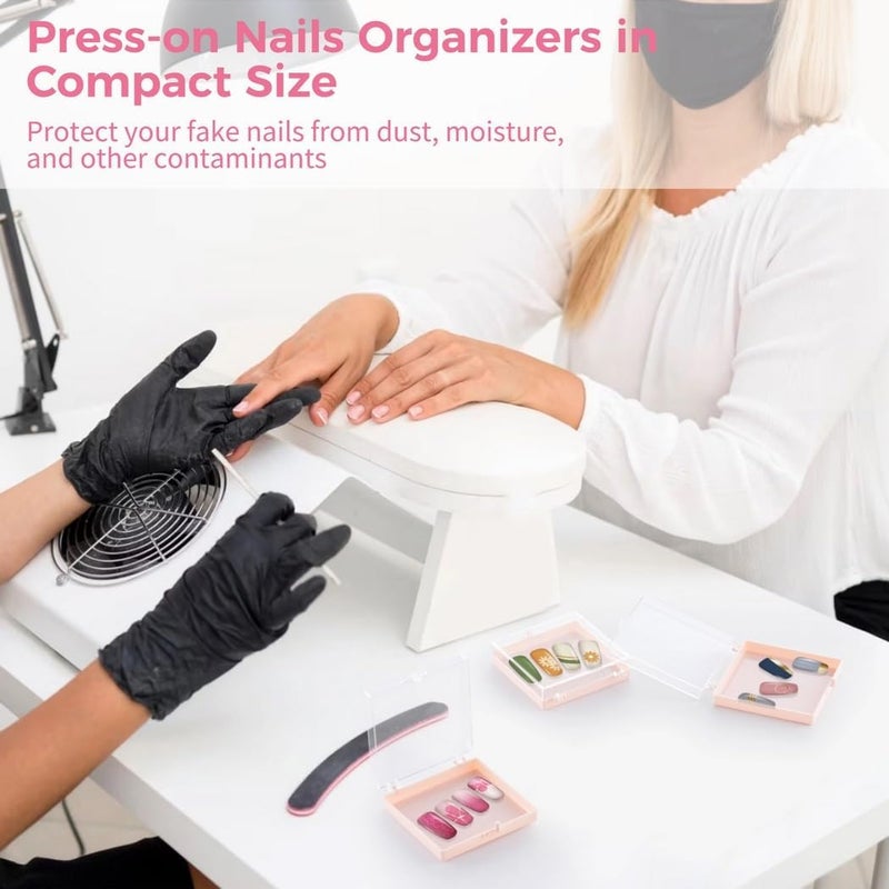 25-Pack Portable Nail Storage Boxes with Transparent Lids, Compact Acrylic Organizers for Press-On Nails - Image 2