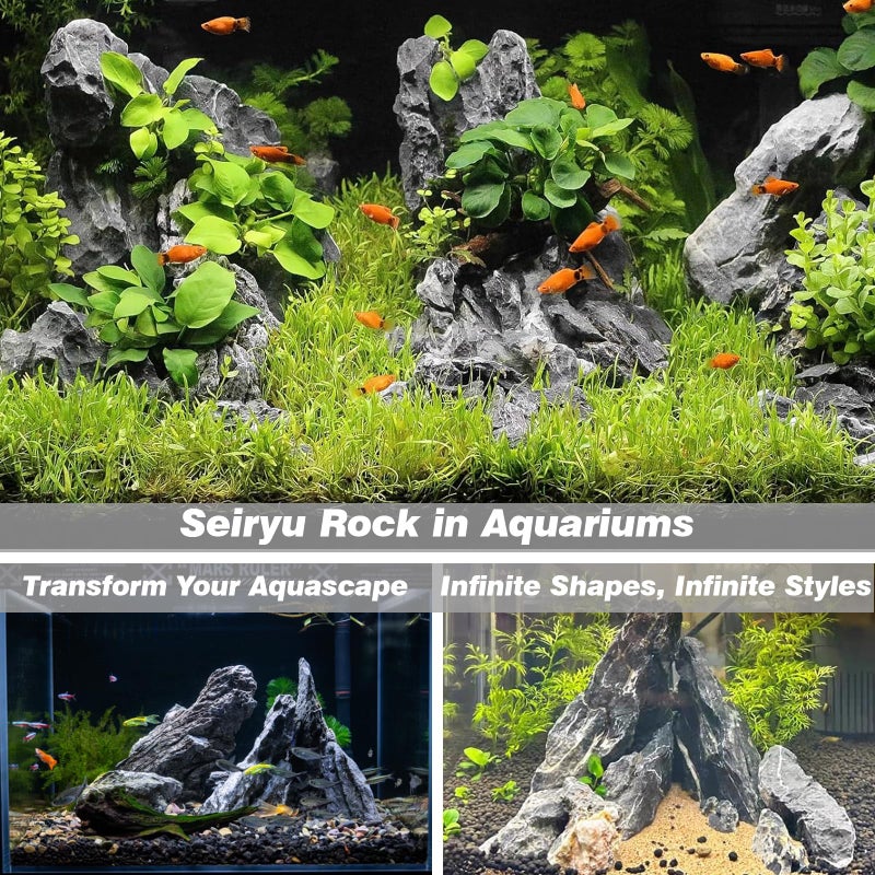 Unocho Seiryu Rock Aquarium Stones 11lb Natural Dragon Stone for Aquascaping Fish Tank Aquarium Landscaping Model Tank Decoration Miniature Fairy Garden(3-8 Inches) - Image 5