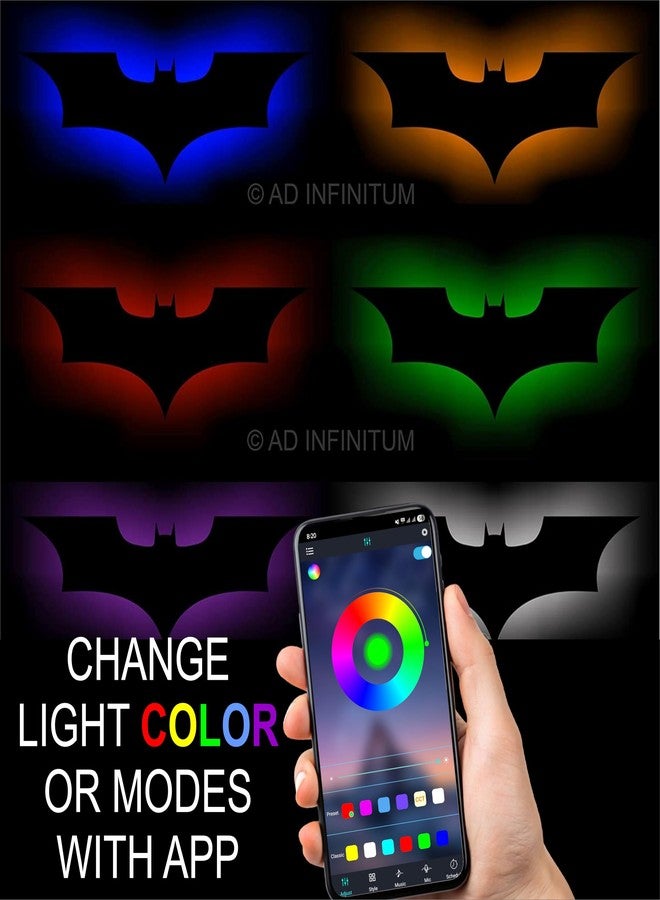 AD INFINITUM LED Wall Lamp, Comic Lover, Bat Cave, Night Lamp, for Gift, Kids Room, Gaming Setup, Gaming Room, Man Cave (Dark_Knight-Multicolor) - Image 2