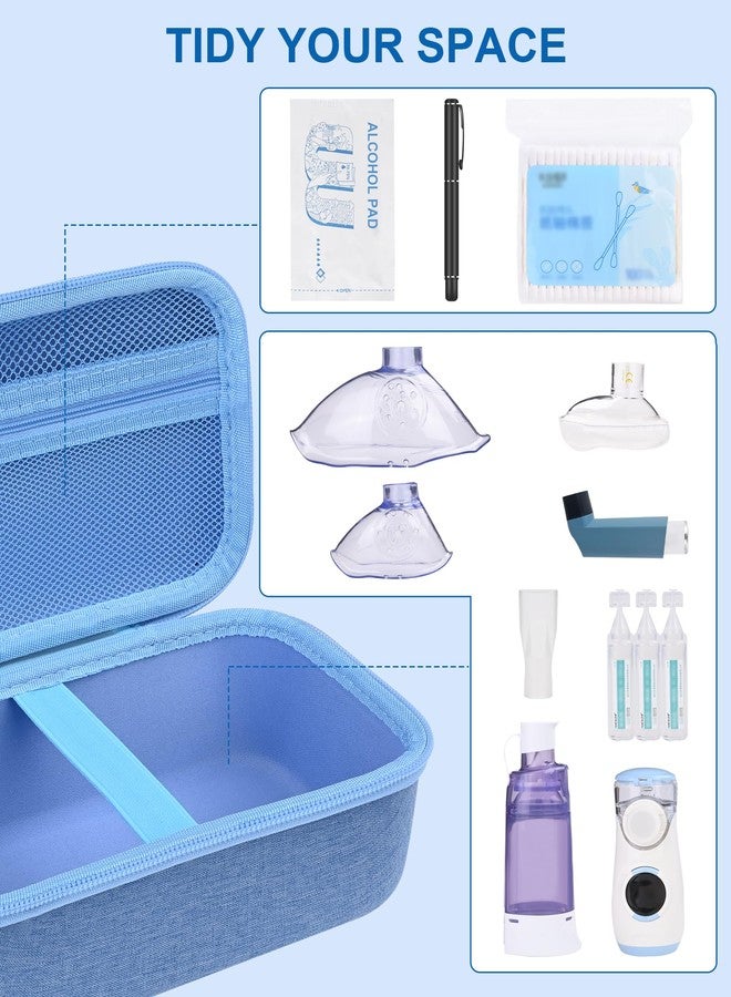 stukcaze Asthma Inhaler Case Portable Nebulizer and Spacer Storage for Kids and Adults - Travel Carrying Case for Masks, Inhaler Holder (Case Only)(Blue) - Image 2
