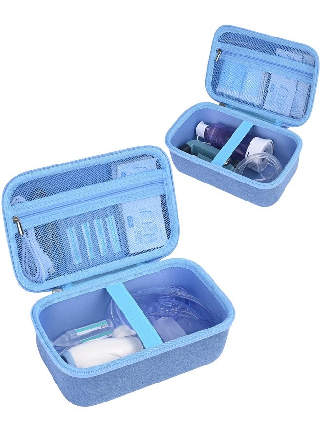 stukcaze Asthma Inhaler Case Portable Nebulizer and Spacer Storage for Kids and Adults - Travel Carrying Case for Masks, Inhaler Holder (Case Only)(Blue) - Image 1