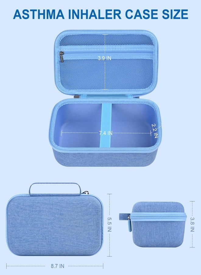 stukcaze Asthma Inhaler Case Portable Nebulizer and Spacer Storage for Kids and Adults - Travel Carrying Case for Masks, Inhaler Holder (Case Only)(Blue) - Image 4
