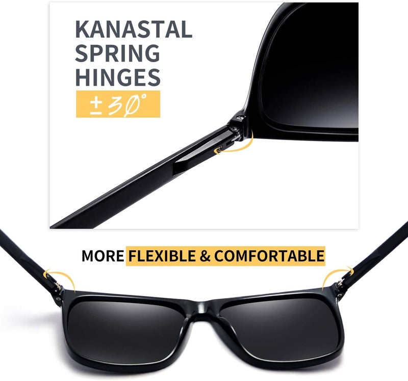 KANASTAL Polarized Sunglasses for Men Women, Classic Square Sports Sun Glasses Driving, Fashion Shades for Womens UV400 Protection Fishing Outdoor Cycling Activities - Image 4