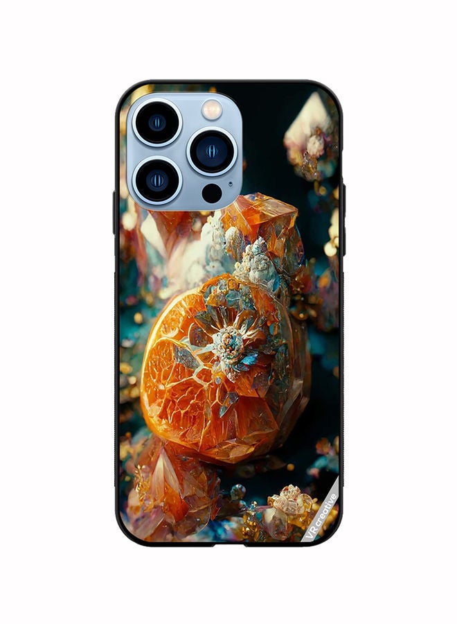 VR CREATIVE Protective Case Cover For Apple iPhone 13 Pro Orange Paint Gel Balls Design Multicolour - Image 1