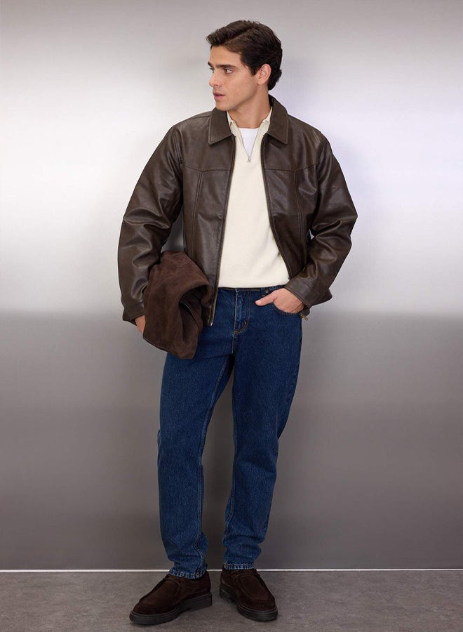 trendyol Navy Blue Essential Fit Jeans Denim Trousers TMNAW23JE00104 - Image 4