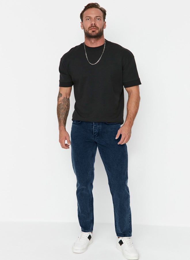 trendyol Navy Blue Essential Fit Jeans Denim Trousers TMNAW23JE00104 - Image 3