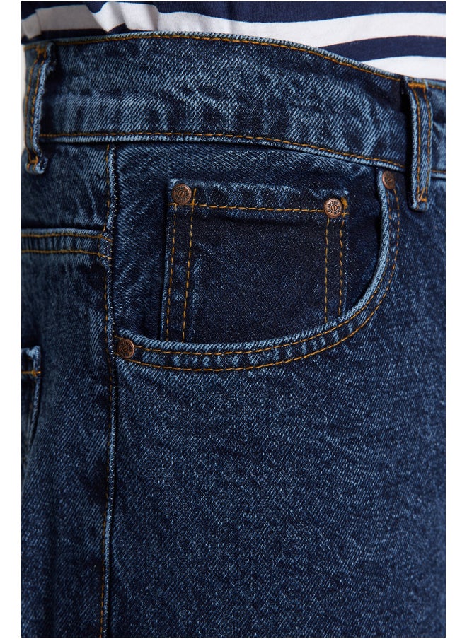 trendyol - Navy Blue Essential Fit Jeans Denim Trousers TMNAW23JE00104 - Image 1