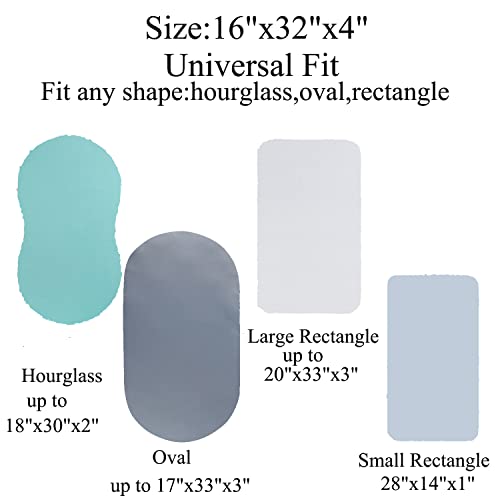Tontukatu Bassinet Sheet Set 4 Pack Snug Fitted Cradle Fitted Sheets, Stretchy Ultra Soft, for Oval Rectangle Hourglass Bassinet Mattress, Unisex Boy Girl, Green/Grey/White/Lt Blue - Image 5
