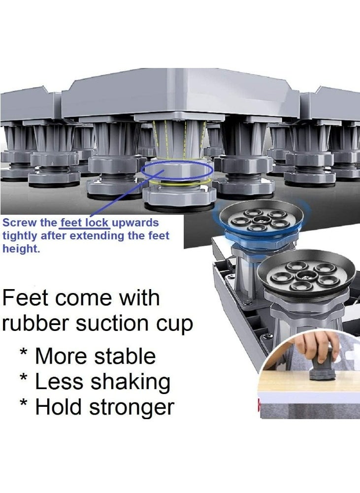 GULFLINK - Fridge Wash Machine Universal Stand Base Adjustable Refrigerator Stand With 4 Strong Wheels. - Image 1