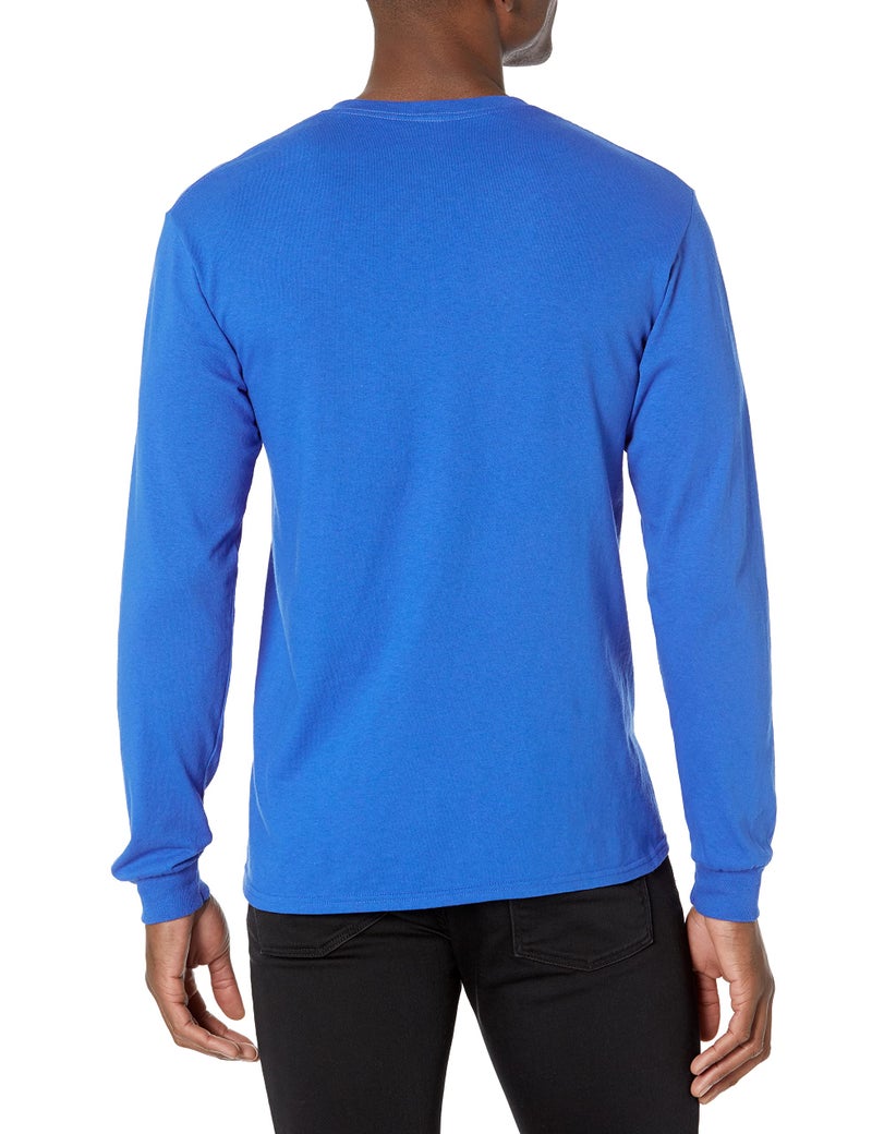Soffe Mens Long-Sleeve Cotton T-Shirt, Royal, Small - Image 2