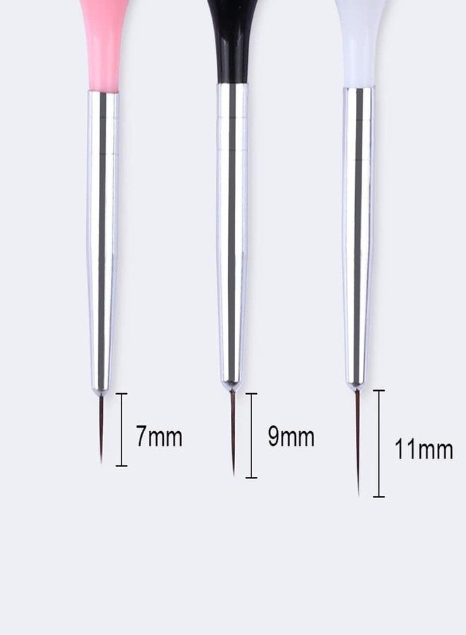 Scheibe 3 pcs of nail art detailing brush, 0-00-000 sizes - Image 3