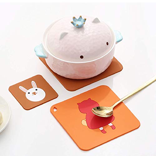 Leeonz® PVC Trivet Mat, Hot Pads, Heat Resistant Coasters, Tableware Insulation Pad Potholders,Cups Pad,Placemat, Non-Slip Mat, Flexible,Random Color and Pattern(Pack of 6) - Image 3