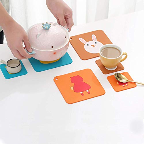 Leeonz® PVC Trivet Mat, Hot Pads, Heat Resistant Coasters, Tableware Insulation Pad Potholders,Cups Pad,Placemat, Non-Slip Mat, Flexible,Random Color and Pattern(Pack of 6) - Image 2