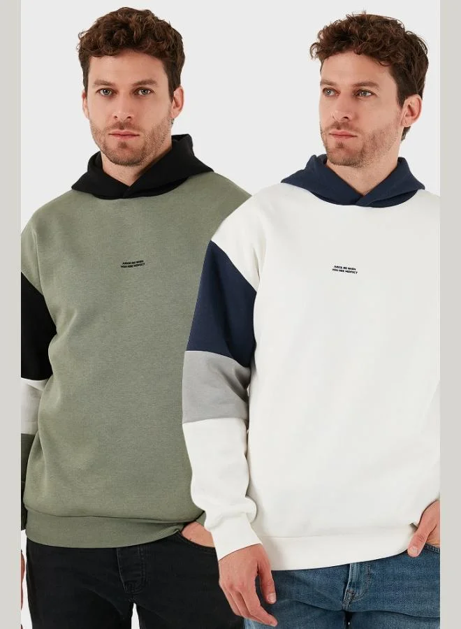 Buratti  Buratti Cotton Relaxed Fit Hooded Furry Inside Soft Raised 2-Pack Sweat Men's SWEAT 5905299S2 for Men | Best Price UAE